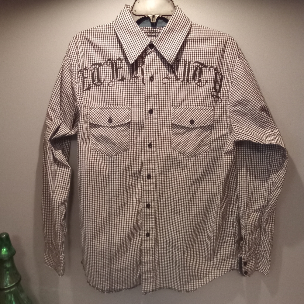 Carbon black button down shirt